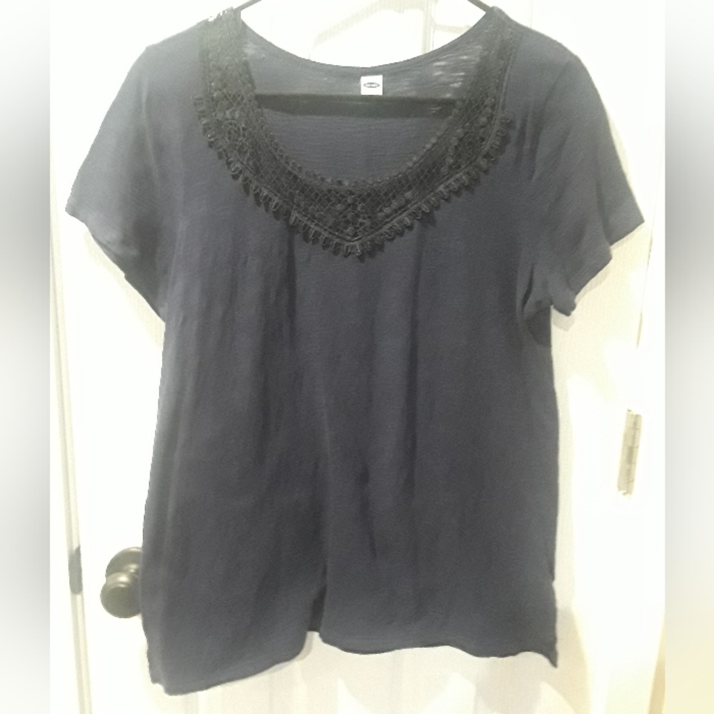 Cute Navy Patterned Top - Old Navy